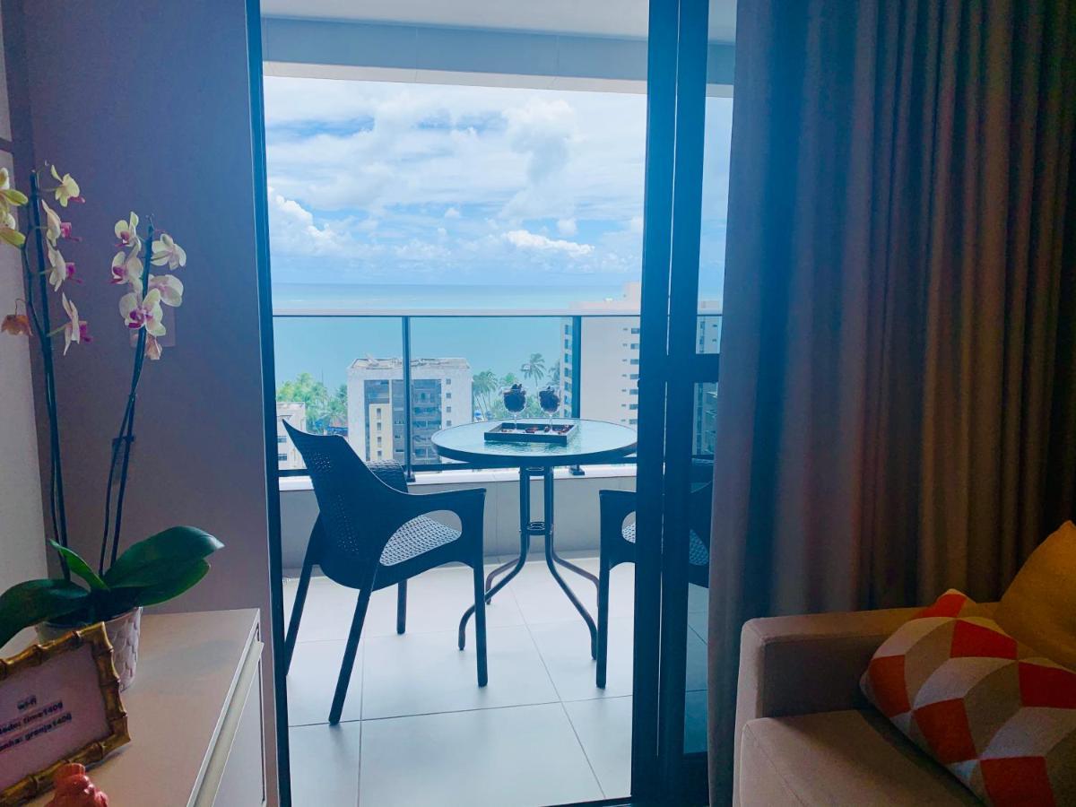LUXO 1406 - Quarto e Sala com Varanda Frente Mar Ponta Verde Maceió Exterior foto